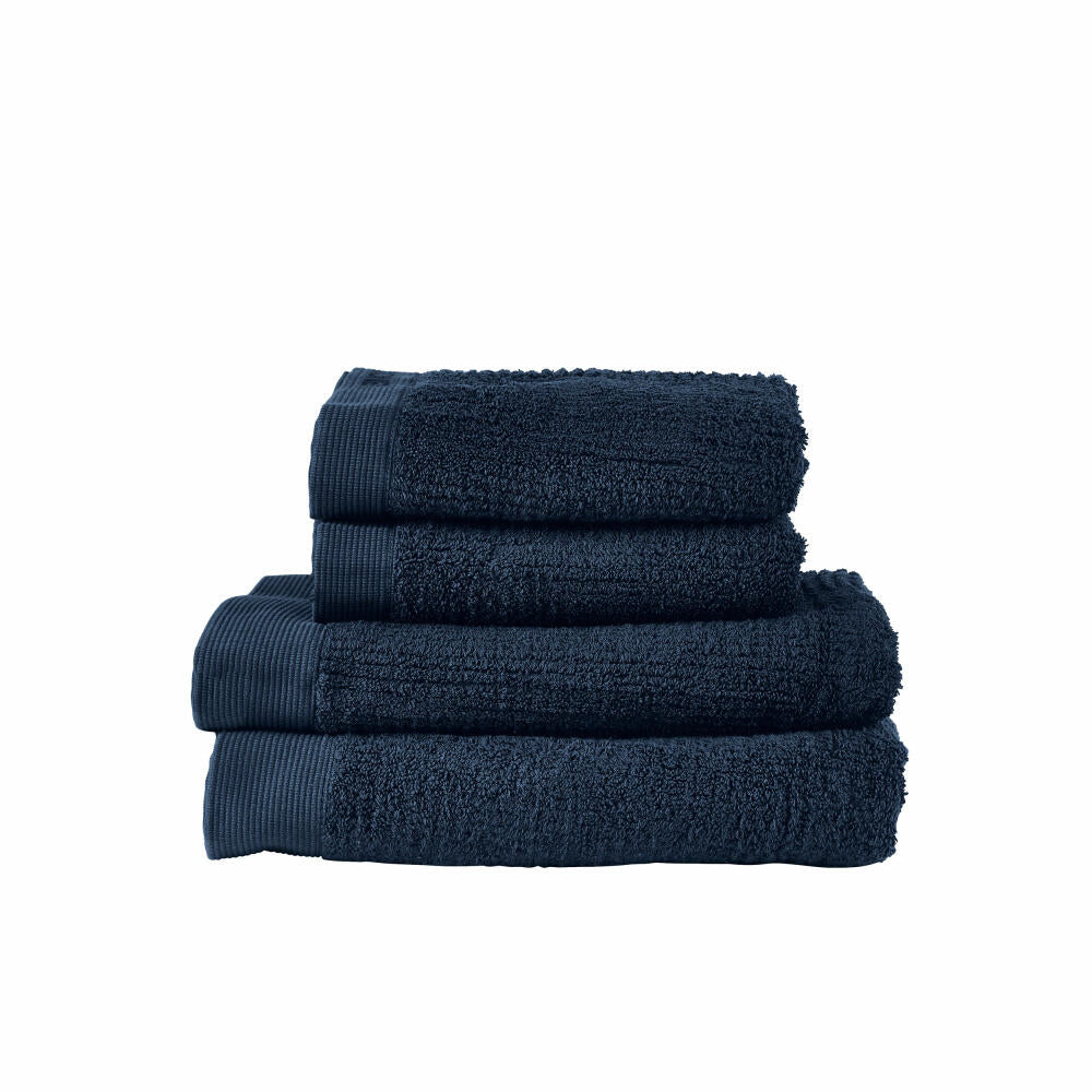 Zone Denmark Towel Classic Set of 4 Dark Blue, 100% Cotton, Blue, 50 x 100 / 70 x 140 cm, 331889