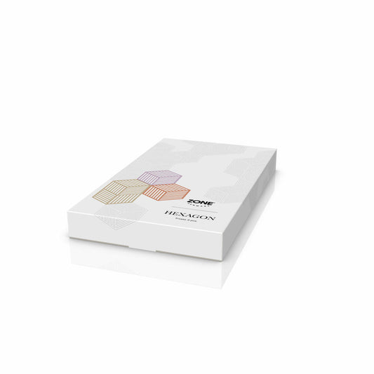 Zone Denmark Untersetzer Hexagon 3er Set Lupine Warm Sand Light Terracotta, Silikon, Bunt, 16 x 14 cm, 32701