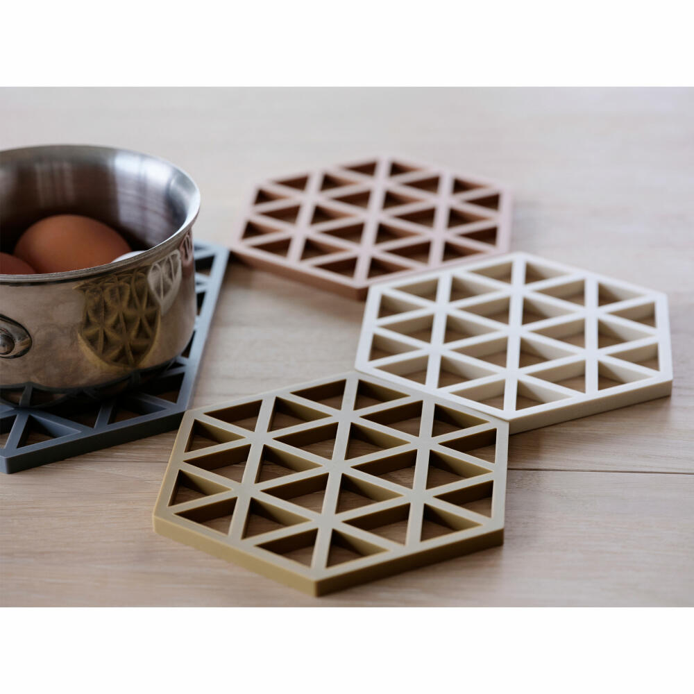 Zone Denmark Coaster Triangles Light Terracotta, Silicone, Red, 16 x 14 cm, 31606