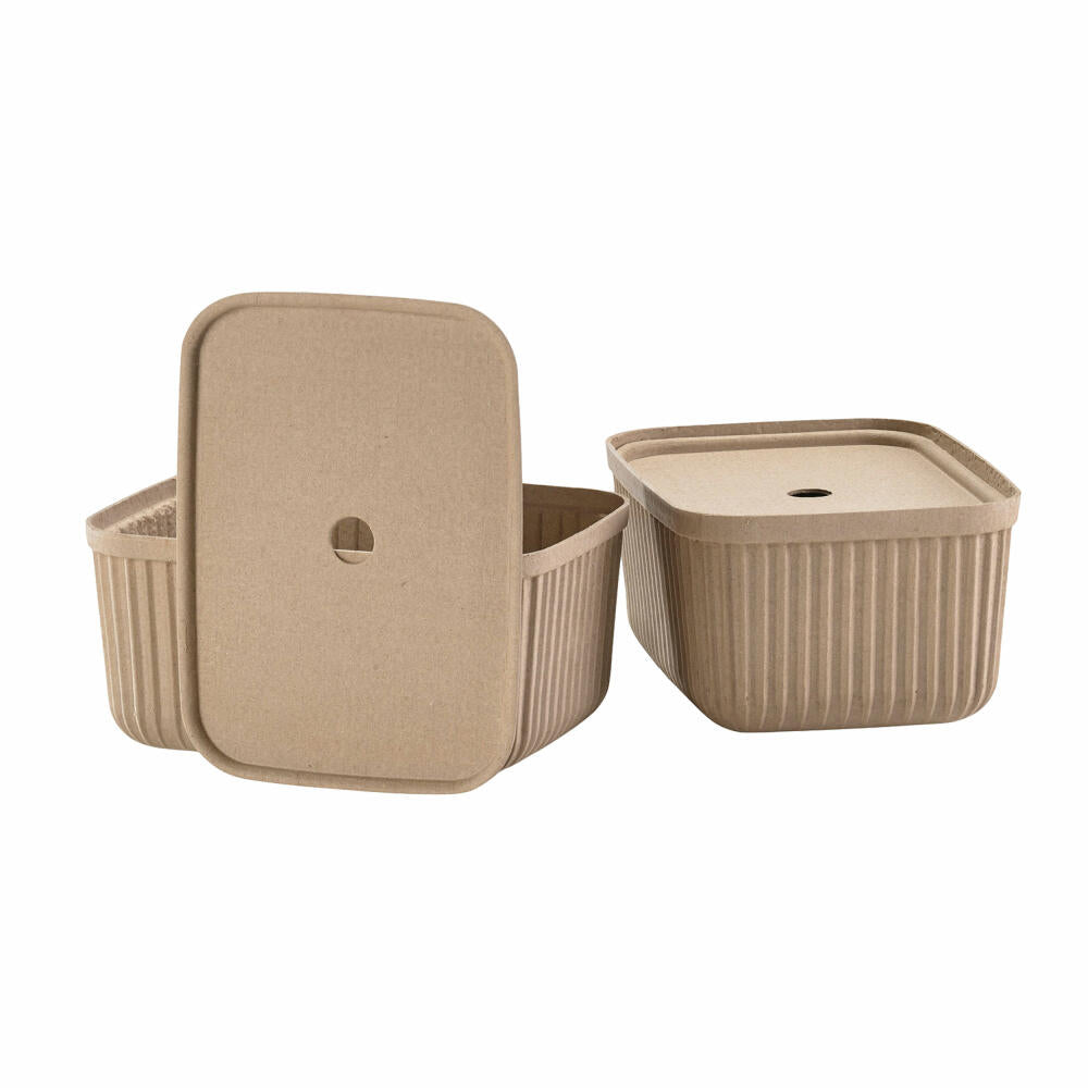 Zone Denmark Storage Box Pulp Natural Brown Set of 2, Paper Pulp, Brown, 32 x 23 cm, 31771