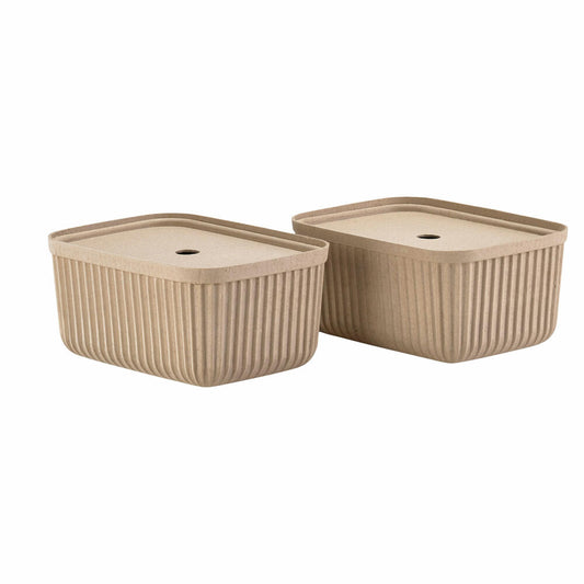 Zone Denmark Storage Box Pulp Natural Brown Set of 2, Paper Pulp, Brown, 32 x 23 cm, 31771