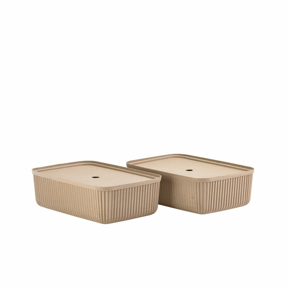 Zone Denmark Storage Box Pulp Natural Brown Set of 2, Paper Pulp, Brown, 48 x 32 cm, 31776