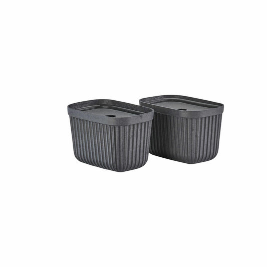 Zone Denmark Storage Box Pulp Black Set of 2, Plant Mass, Black, 23 x 15 cm, 31770