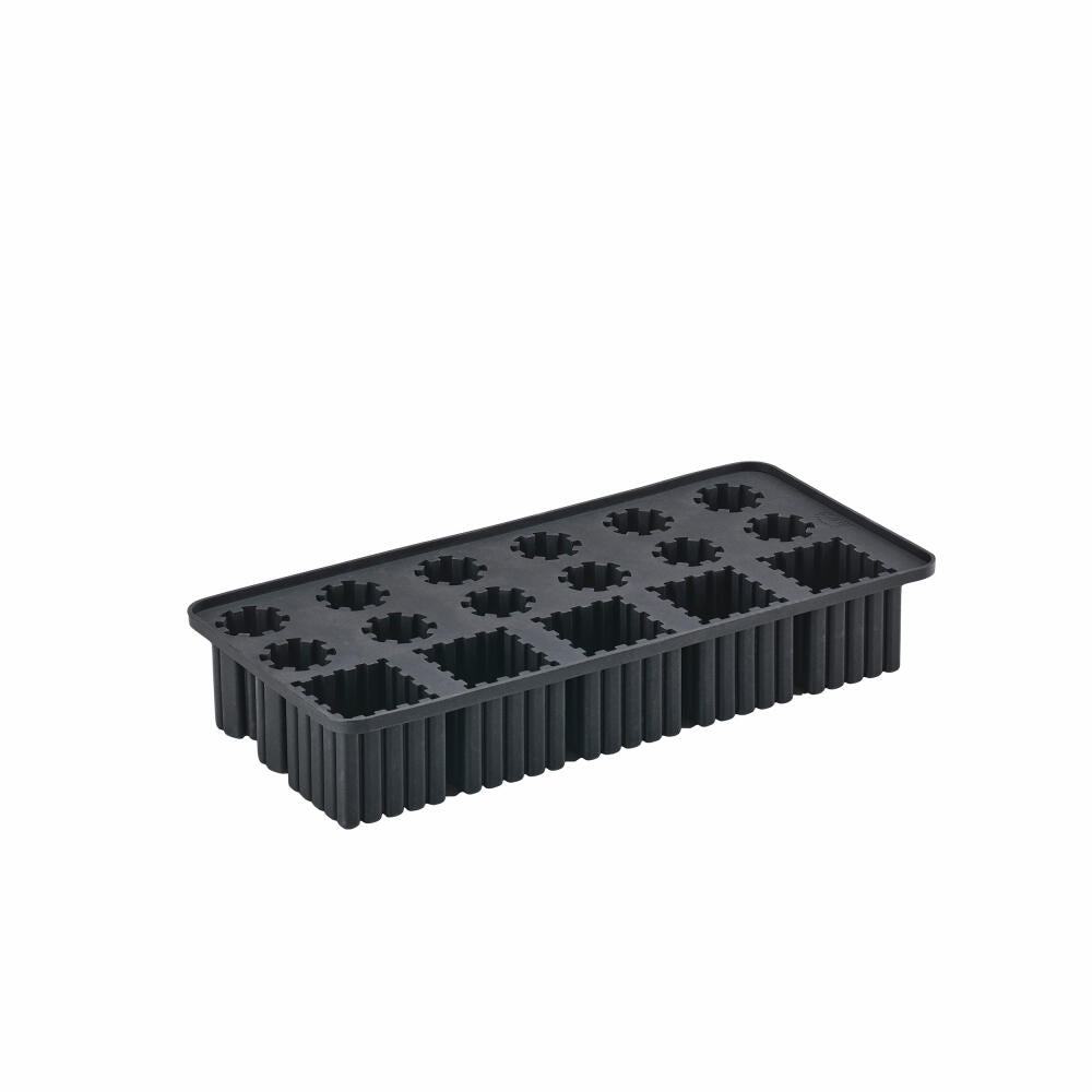 Zone Denmark Ice Cube Tray Singles Black, Silicone, Black, 22 x 11 cm, 31764