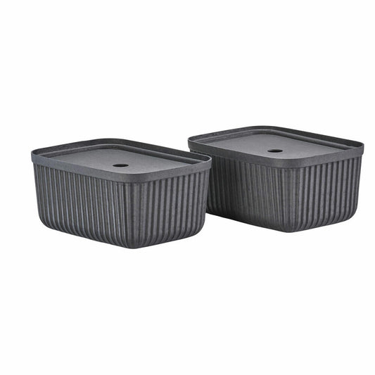 Zone Denmark Storage Box Pulp Black Set of 2, Plant Mass, Black, 32 x 23 cm, 31775