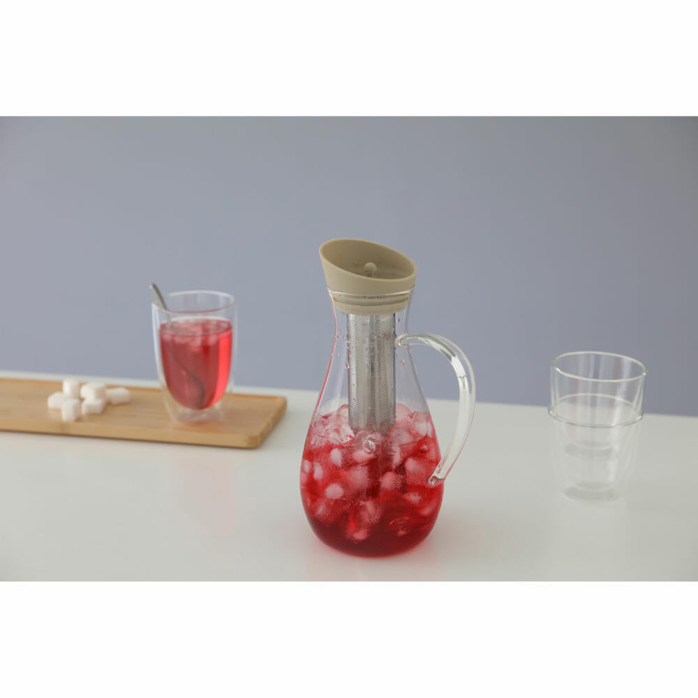 VIVA Infusion iced tea glass carafe with strainer insert, carafe, jug, borosilicate glass, 1.4 L, V30501