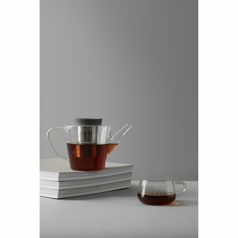 VIVA Infusion glass teapot with silicone lid and strainer insert, tea pot, glass pot, borosilicate glass, 1 L, V27801
