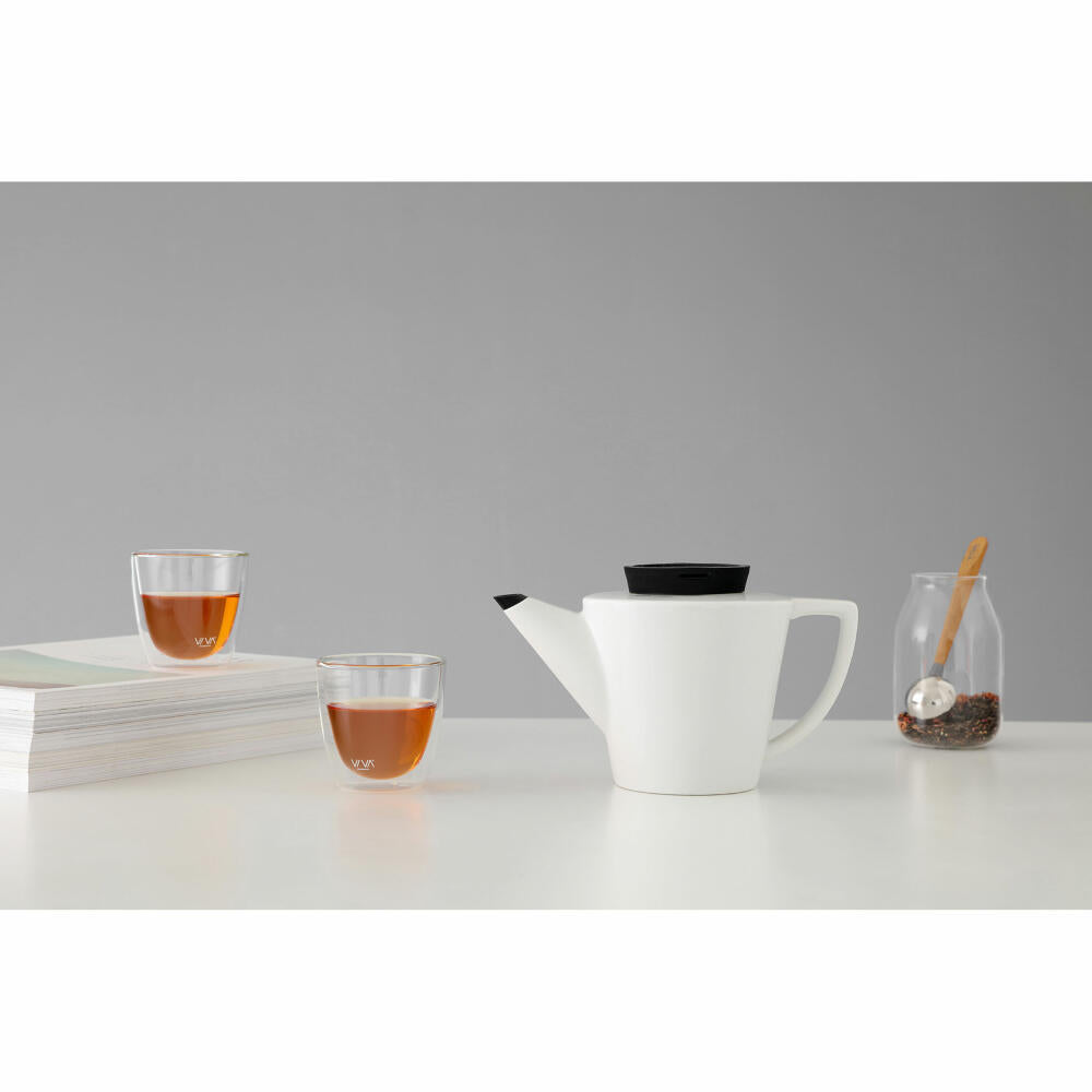 VIVA Infusion Porzellan-Teekanne, Tee Kanne, Porzellankanne, Porzellan, 1 L, V24001