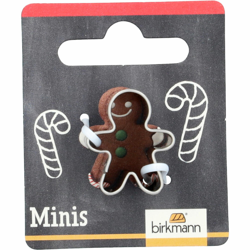 Birkmann Mini Cookie Cutter Gingerman, Cookie Cutter, Cookie Mold, Biscuit, Stainless Steel, 2.5 cm, 152953