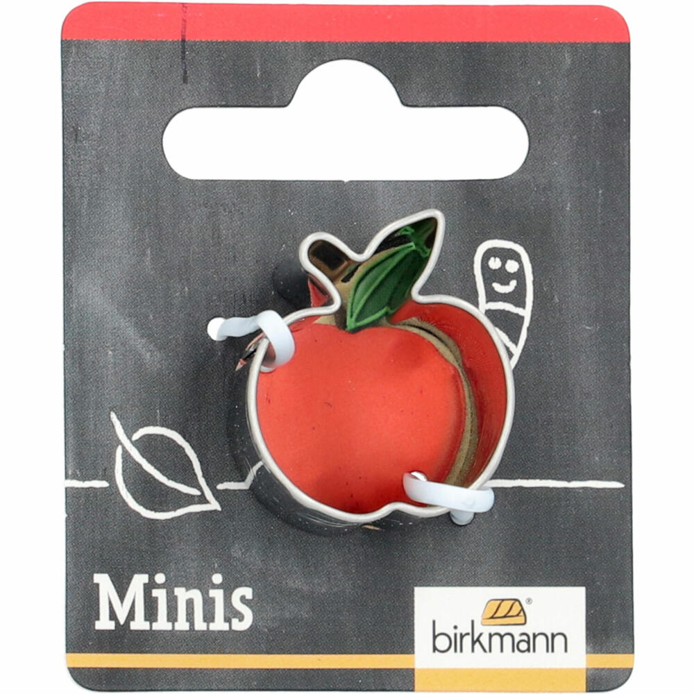 Birkmann mini cookie cutter apple, cookie cutter, cookie shape, biscuit, cookies, stainless steel, 2.5 cm, 152717