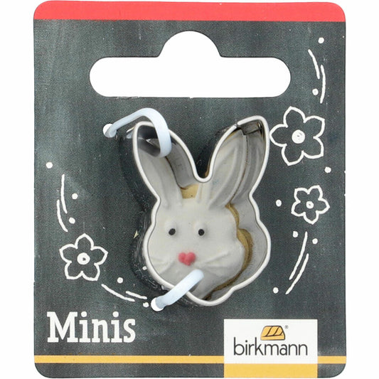 Birkmann mini cookie cutter rabbit head, cookie cutter, cookie shape, biscuit, cookies, stainless steel, 2.8 cm, 152847