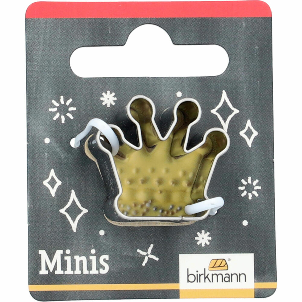 Birkmann Mini Cookie Cutter Crown, Cookie Cutter, Cookie Mold, Biscuit, Cookies, Stainless Steel, 2.6 cm, 152663