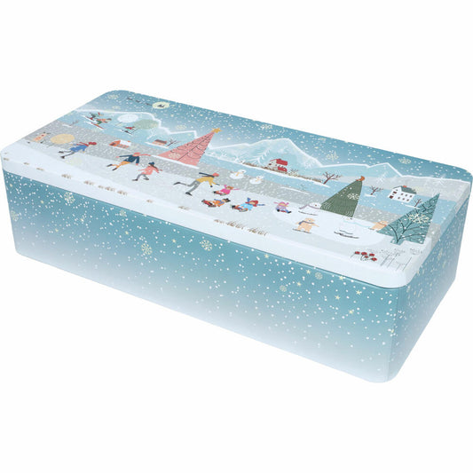 Birkmann biscuit tin XXL Winter Wonderland, cookie tin, biscuit tin, with divider, tinplate, 433649