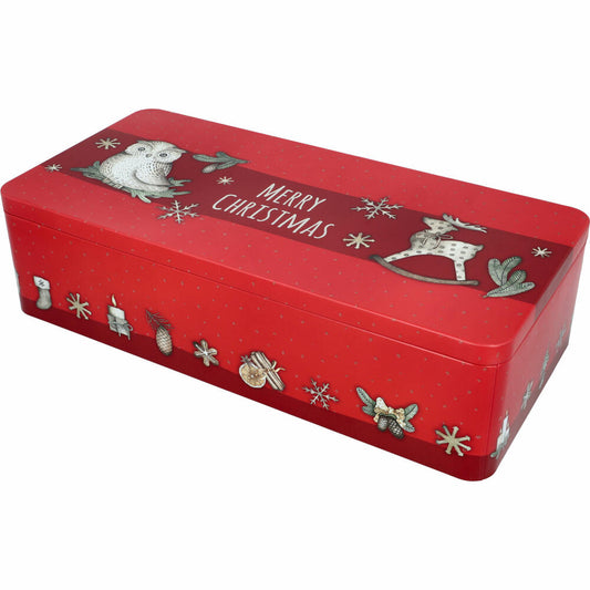 Birkmann biscuit tin XXL Merry Cristmas, cookie tin, biscuit tin, tinplate, 40 x 20 cm, 433571