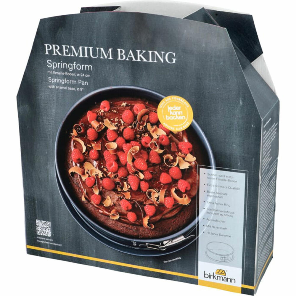 Birkmann Premium Baking Springform pan with one base, cake pan, baking pan, cake baking pan, carbon steel, Ø 24 cm, 882249