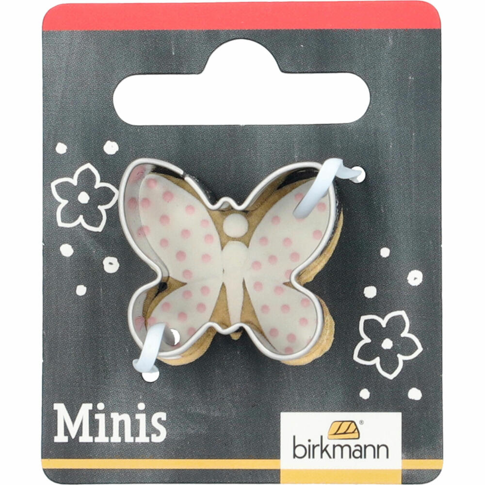 Birkmann Mini Cookie Cutter Butterfly, Cookie Cutter, Cookie Mold, Biscuit, Cookies, Stainless Steel, 2.6 cm, 152885