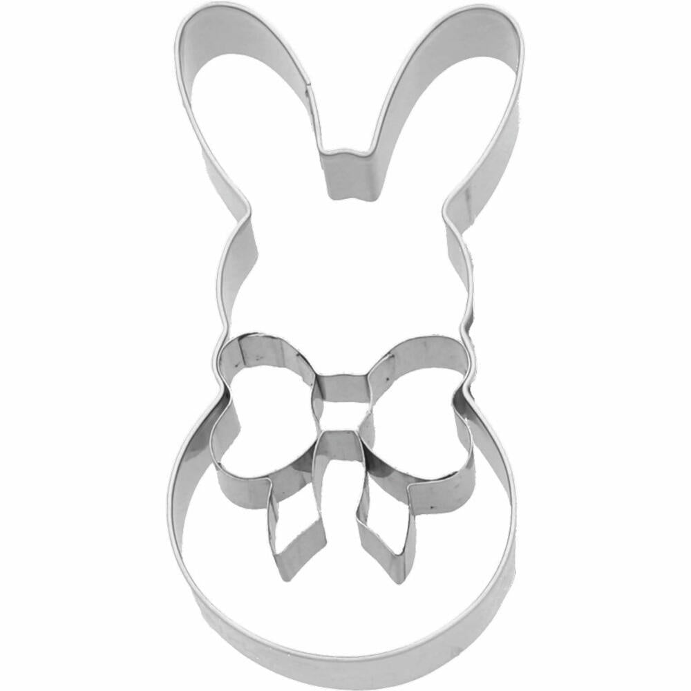 Birkmann cookie cutter rabbit with bow, cookie cutter, cookie mold, biscuit, cookies, stainless steel, 7.5 cm, 189935