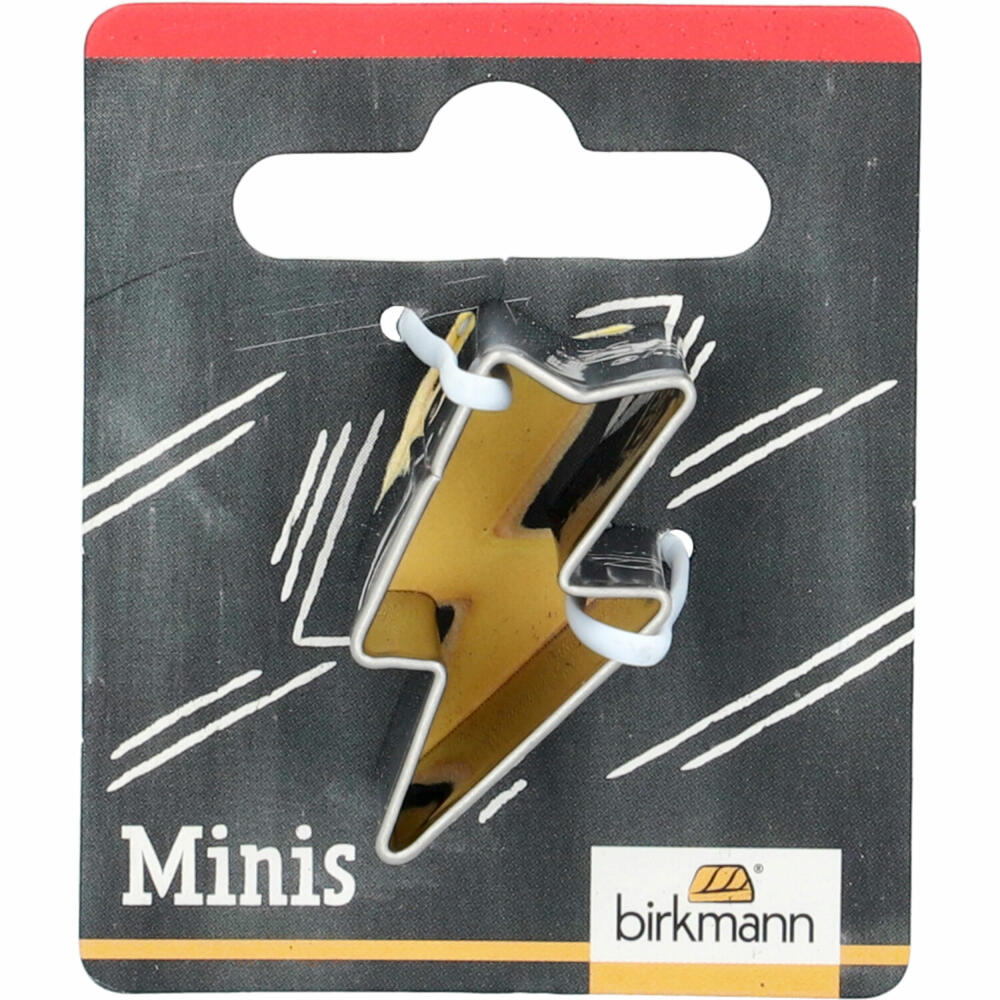 Birkmann Mini Lightning Cookie Cutter, Cookie Cutter, Cookie Mold, Biscuit, Stainless Steel, 3 cm, 152656