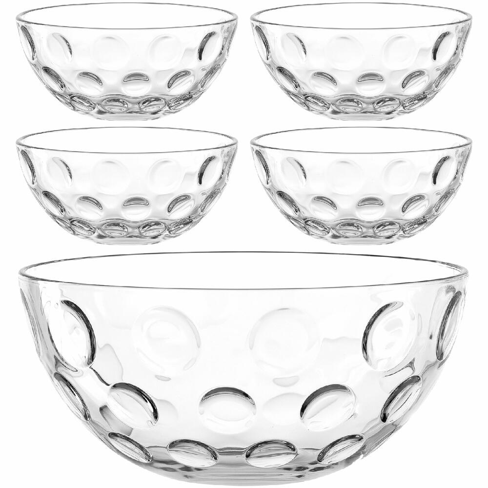 Leonardo Schalenset S CUCINA OPTIC, 5-tlg., Schale, Schüssel, Schälchen, Glas, 066355