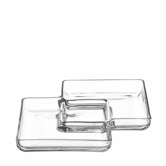 Leonardo Kabarett SEZIONE, Eckig, Snackschale, Schale, Dekoschale, Glas, 31 x 21 cm, 034956