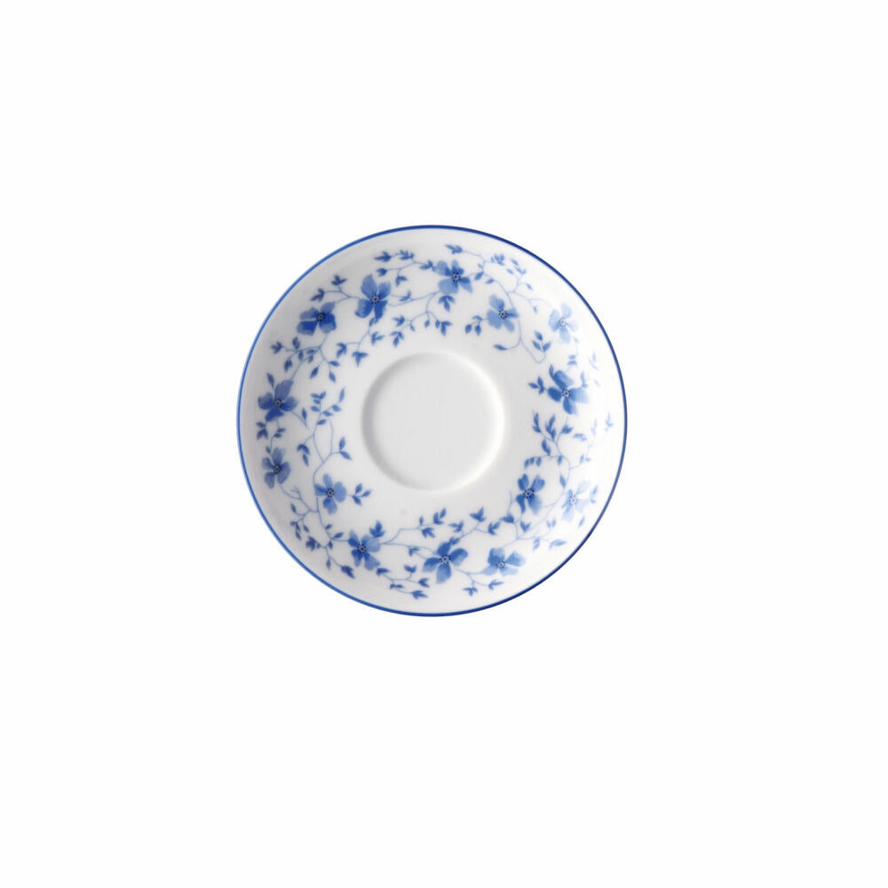 Arzberg Form 1382 saucer for espresso cup 100 ml, underplate, under plate, blue flowers, porcelain, 12 cm, 41382-607671-14721