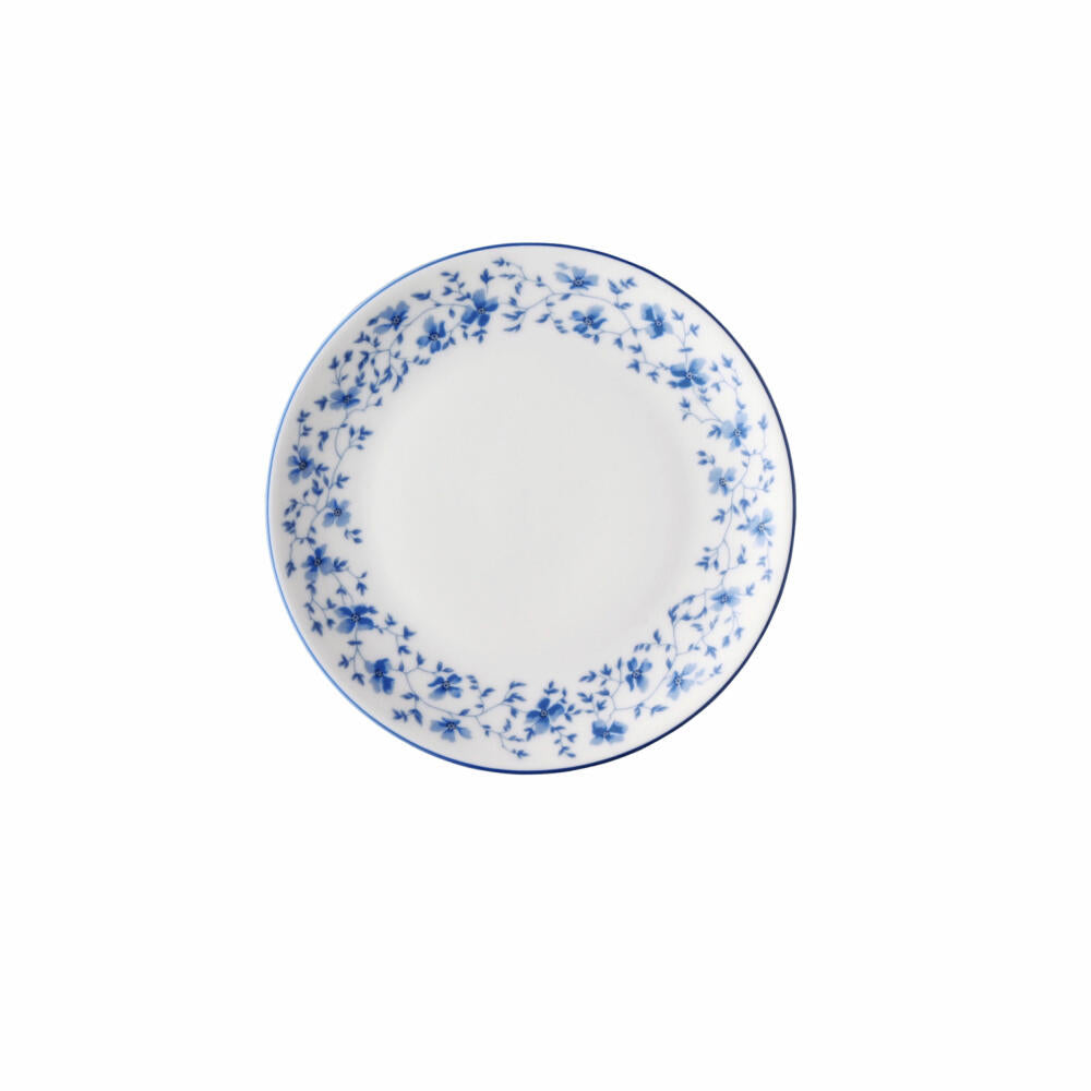 Arzberg Form 1382 bread plate / snack plate coupe, bread plate, side plate, porcelain plate, blue flowers, porcelain, 17 cm, 41382-607671-10217