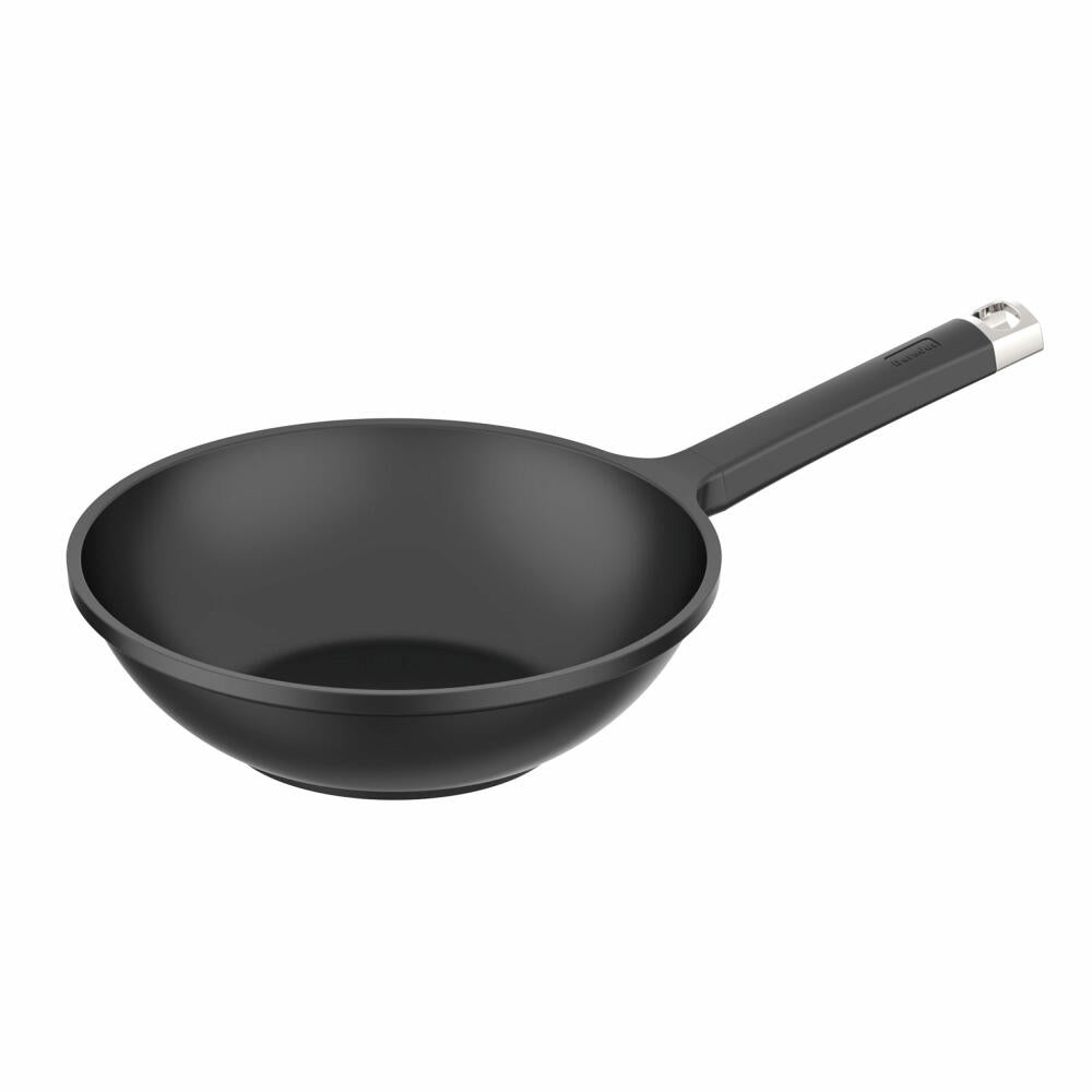 Berndes Edition 100 wok pan, wok with handle, cast aluminum, black, 28 cm, 031682