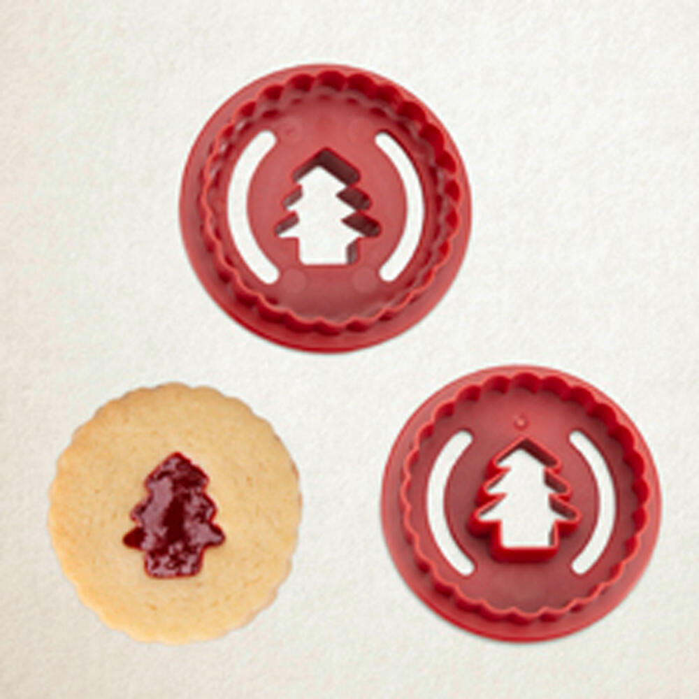 Städter Linzer cookie cutter Spitzbub fir tree wavy double-sided, cookie cutter, cookie mold, cookies, plastic, 954114