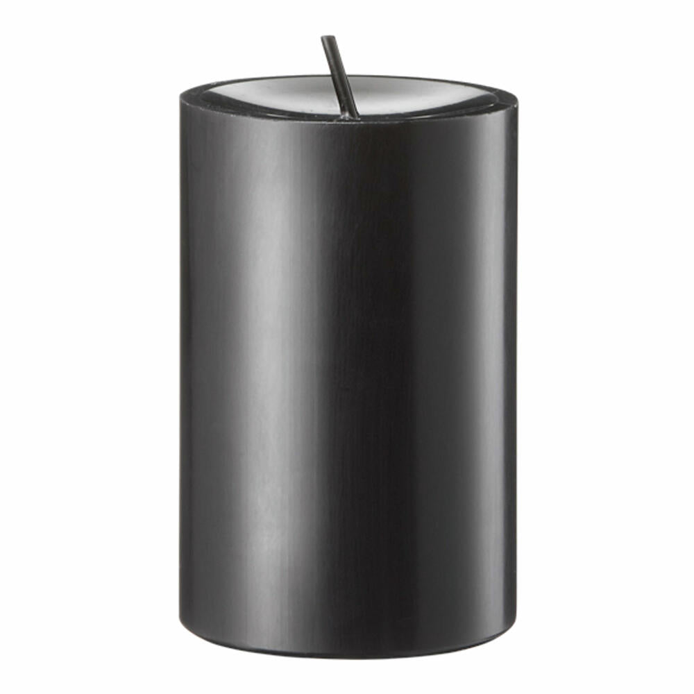 Engels Kerzen Original Stumpen Cast, Pillar Candle, Stump Candle, Paraffin, Black, Ø 8 cm, H 12 cm, 62008012088