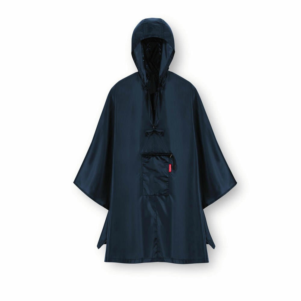 reisenthel mini maxi poncho, foldable rain poncho, rain cape, rain jacket, Dark Blue, AN4059