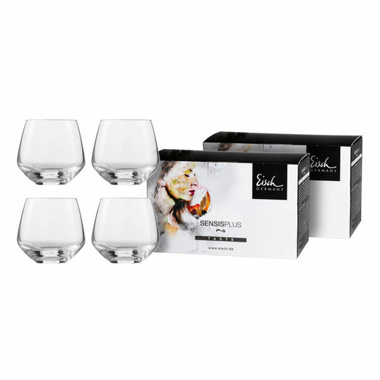 Eisch Whiskyglas 4er Set Sky Sensis plus, Tumbler, Whiskybecher, Kristallglas, 390 ml, 25185140