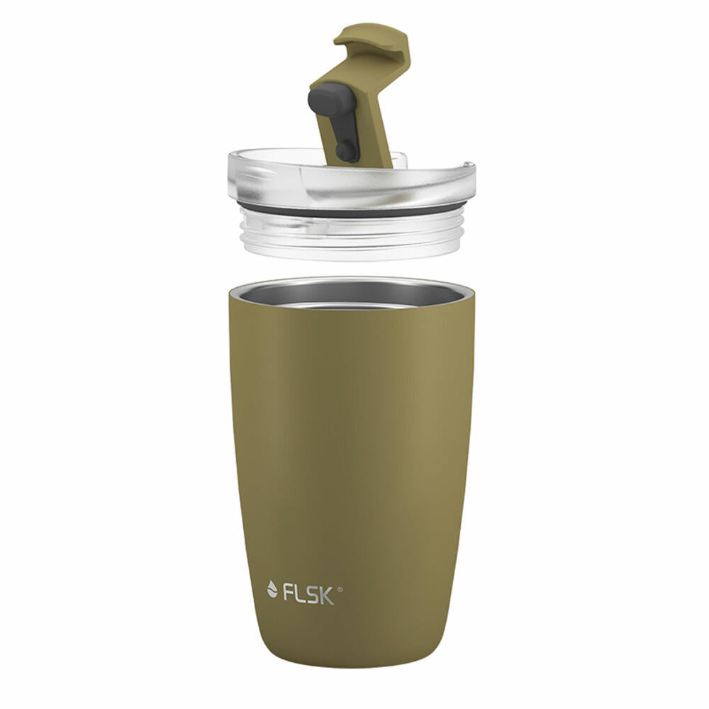 FLSK CUP Coffee To Go Mug Khaki, Coffee Mug, Insulated Mug, Thermo Mug, Stainless Steel, 350 ml, 1030-0350-0020