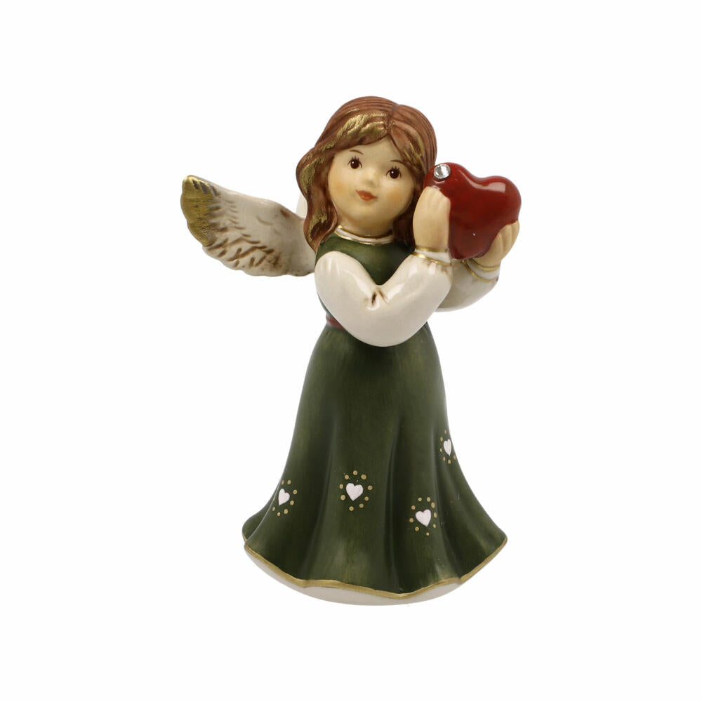 Goebel Angel Follow Your Heart, decorative figure, stoneware, red-green, 8.5 cm, 41663311