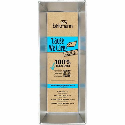 Birkmann Cause We Care Kastenkuchenform, Backform, Kuchenform, Kastenform, Weißblech, 30 cm, 889071