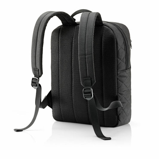 reisenthel classic backpack M, backpack, leisure backpack, hand luggage bag, Rhombus Black, 13 L, CJ7059