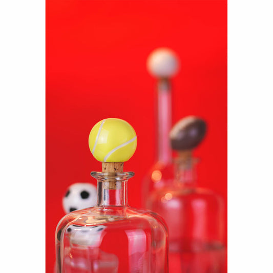 Donkey Products Bottle Stopper Tennis Ball, Bottle Cork, Stopper, Porcelain, Cork, Yellow, 200631