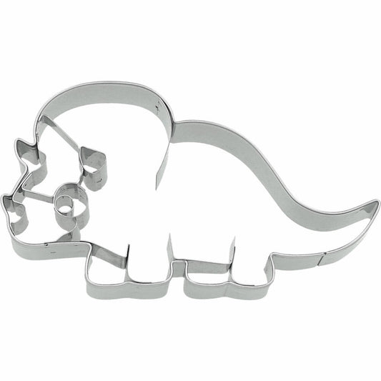 Birkmann Dinosaur Triceratops Cookie Cutter, with internal embossing, cookie cutter, cookie mold, biscuit, cookies, stainless steel, 10 cm, 198944