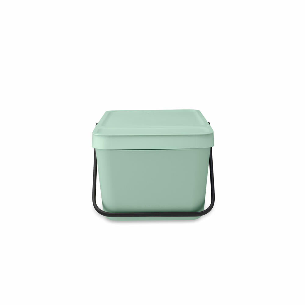 Brabantia Sort &amp; Go Waste Bin, Waste Bin, Garbage Can, Plastic, Jade Green, 20 L, 277764