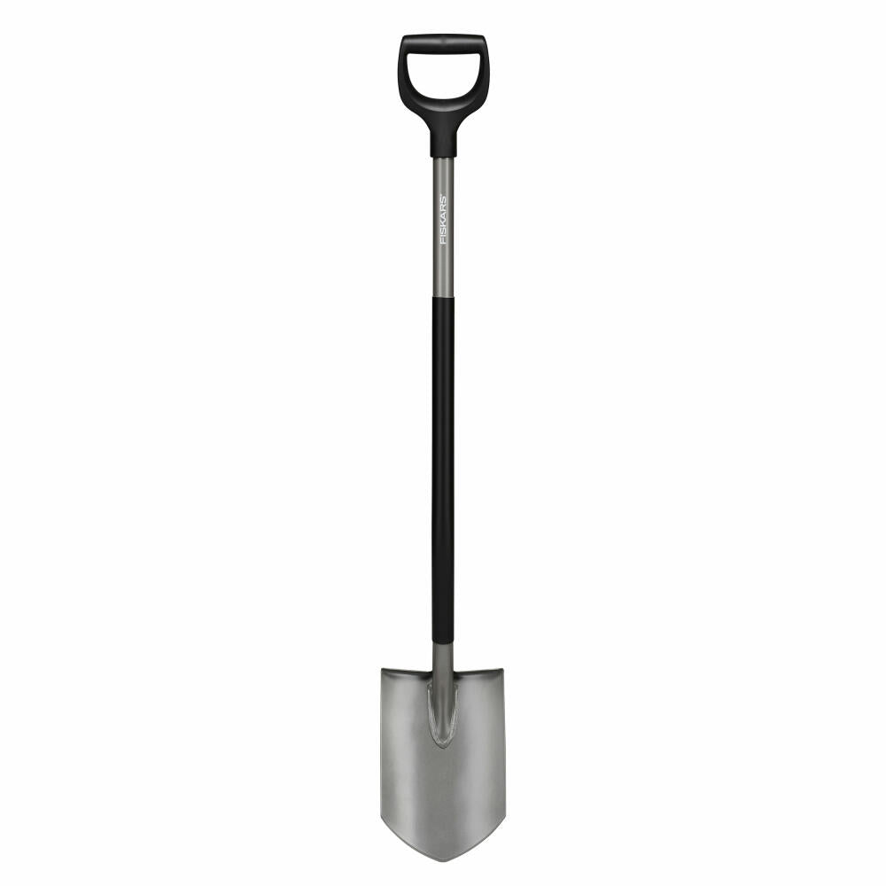 Fiskars Garden Spade Ergonomic pointed, Shovel, Boron Steel, Steel, Plastic, Grey, Black, 125 cm, 1066708