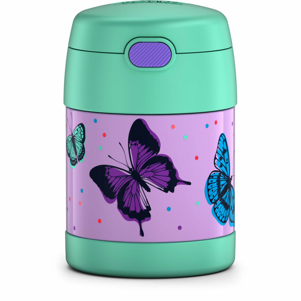 THERMOS kids insulated food container FUNTAINER FOOD JAR, food container, thermal container, stainless steel, Butterflies, 300 ml, 4110401030