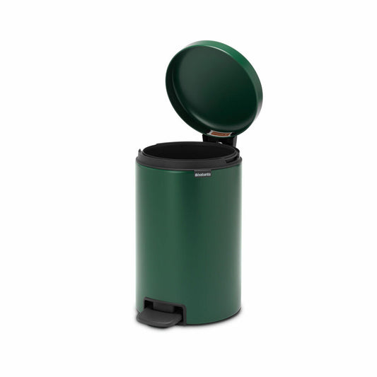 Brabantia Treteimer NewIcon, Abfalleimer, Mülleimer, Stahl, Pine Green, 12 L, 304040