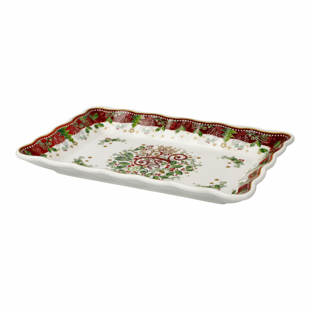 Goebel Bowl Palais Royal - Square, Christmas motif, Porcelain, Colorful, 22 x 14 cm, 51001631