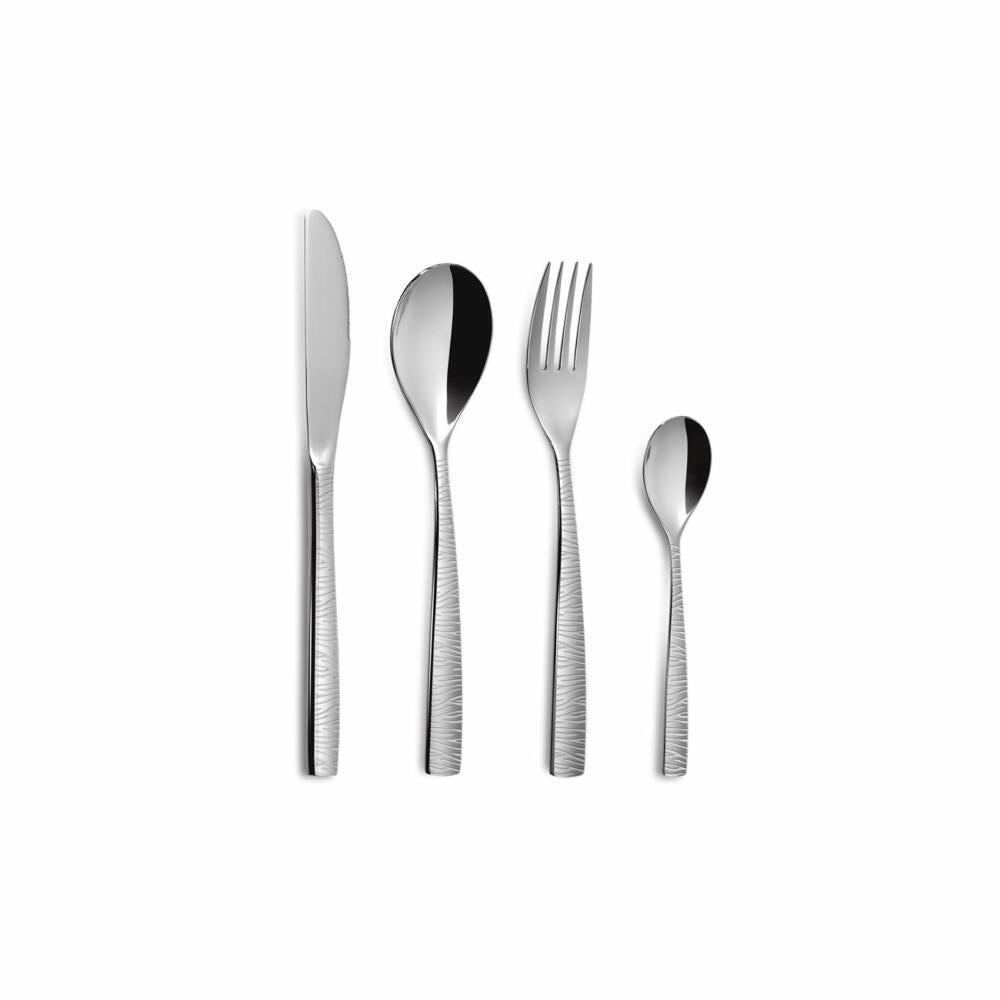 Comas cutlery set Barcelona Martelé 24-piece, table cutlery, stainless steel, 7967