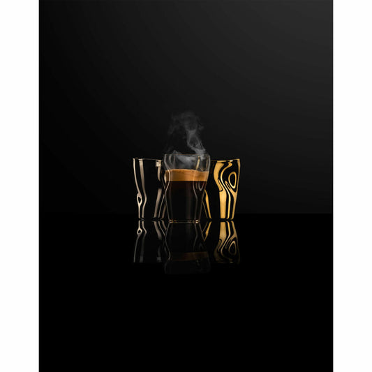 Eisch Espresso Glass Set of 2 Unik Satin, with Saucers, Espresso Cup, Glass, Satin, 100 ml, 30013203