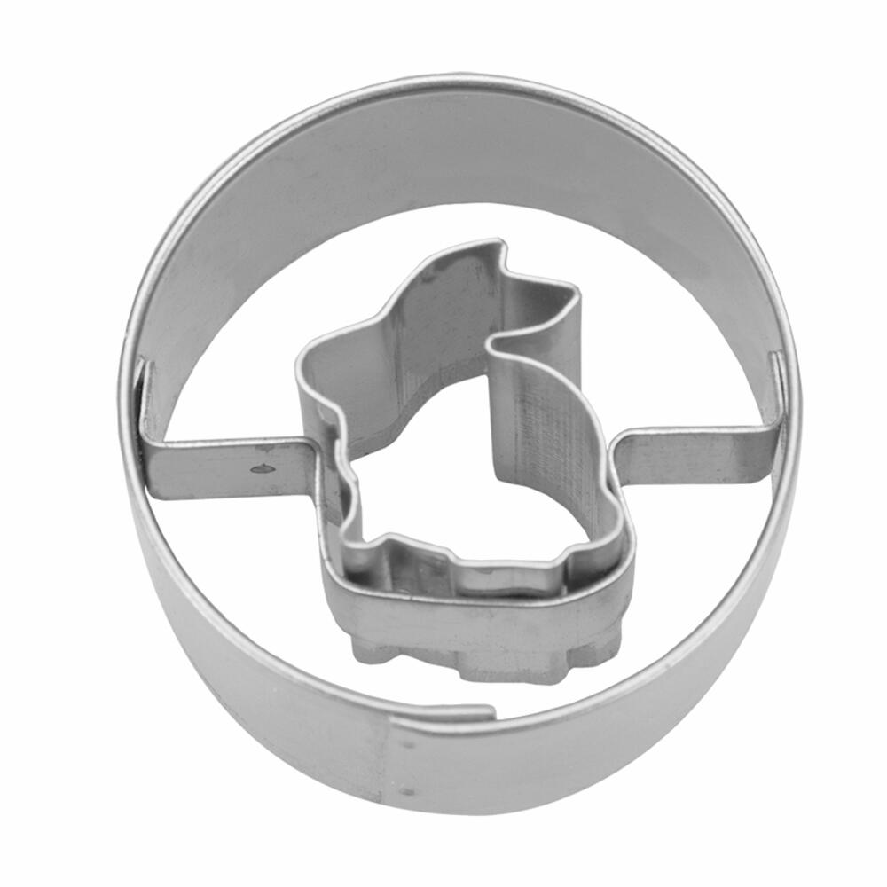 Städter cookie cutter rabbit sitting in ring mini, cookie cutter, cookie mold, biscuit, biscuits, stainless steel, Ø 3 cm, 955325