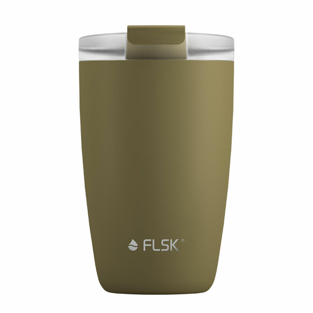 FLSK CUP Coffee To Go Mug Khaki, Coffee Mug, Insulated Mug, Thermo Mug, Stainless Steel, 350 ml, 1030-0350-0020