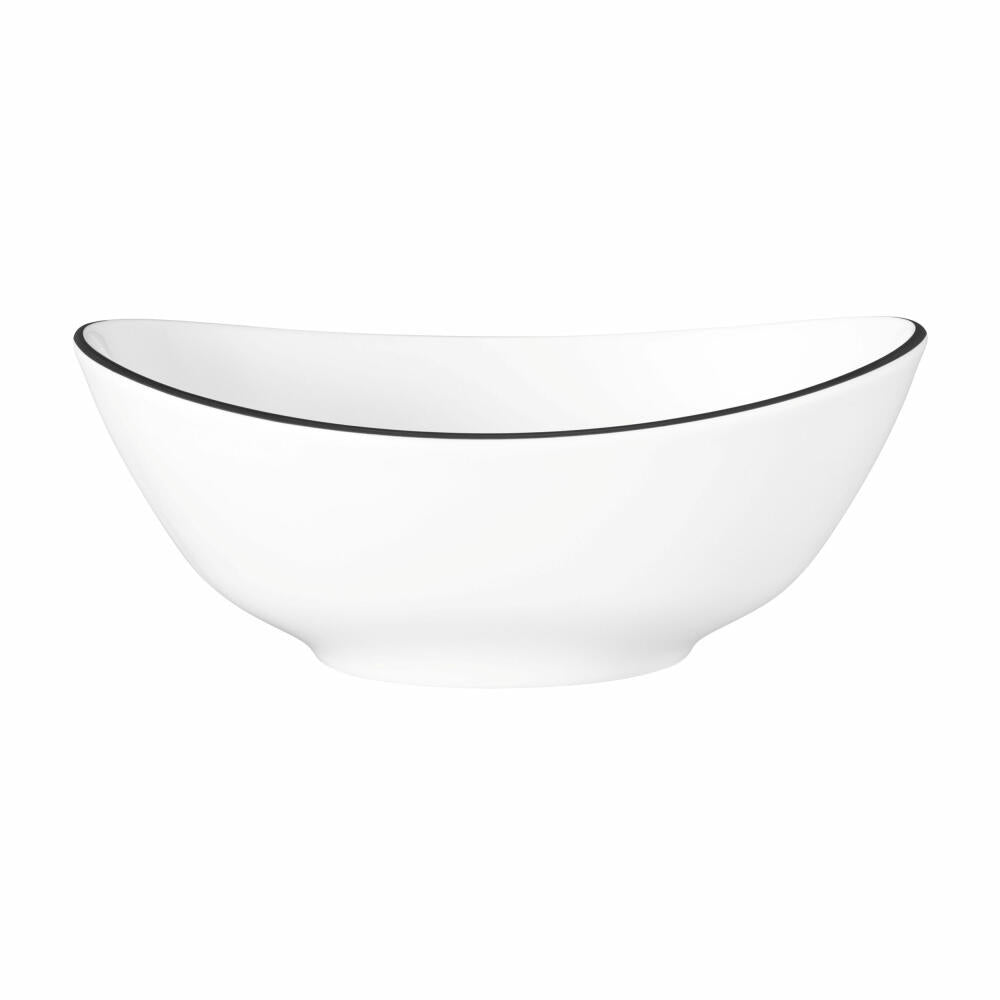 Seltmann Weiden Modern Life Bowl Oval, Schale, Schüssel, Porzellan, Black Line, 18.9 x 15.8 cm, 001.771826