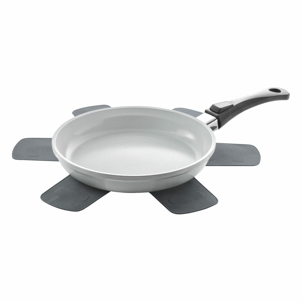 Berndes Vario Click Induction Sauté Pan Set with 2x Silicone Pan Protectors, Pan, Non-Stick Coating, Cast Aluminium, Black, Ø 28 cm