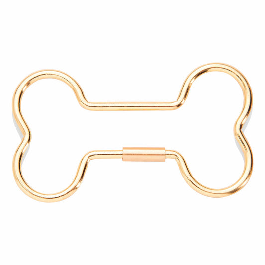 Donkey Products Hello Bone Keyring, Key Pendant, Key Ring, Gold, L 6.3 cm, 400914