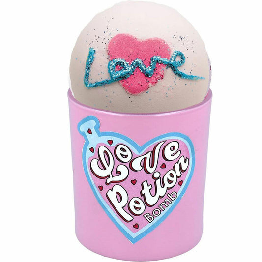 Bomb Cosmetics Candle with Bath Bomb Glow Up Love Potion, Scented Candle, Bath Bomb, Pink, PLOVPOT04